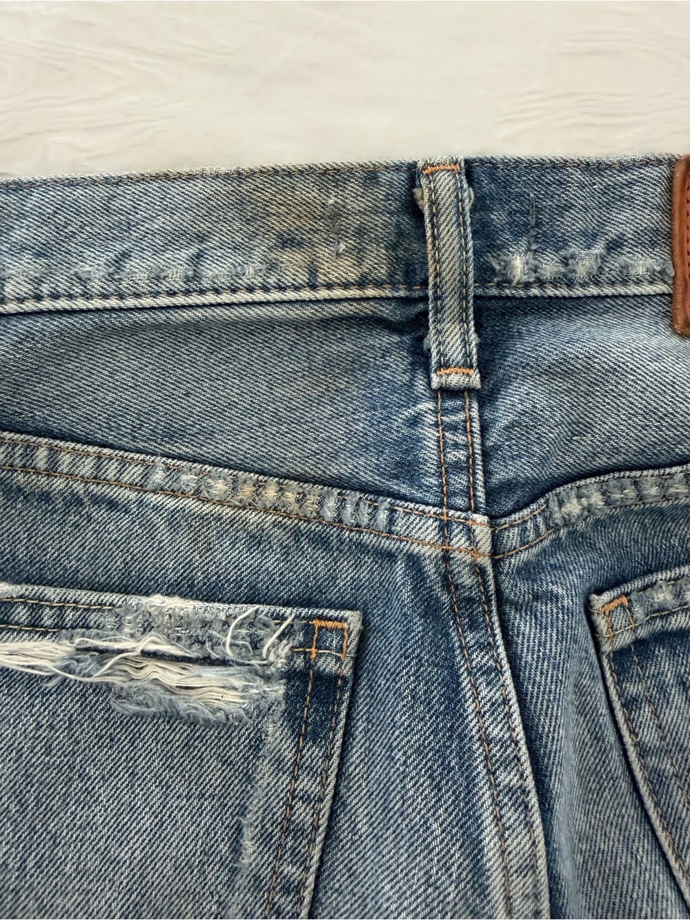 Moussy Distressed Blue Straight-Leg Jeans - Picture 5 of 8